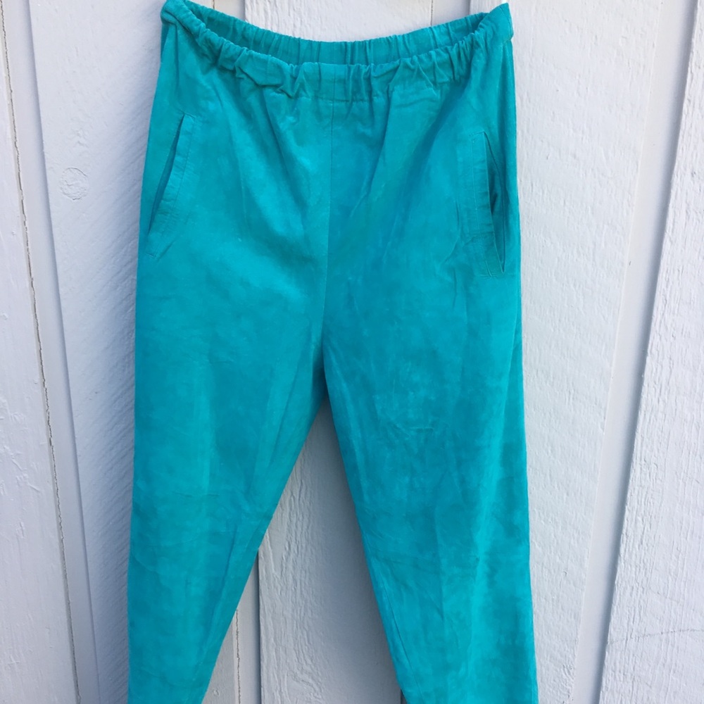 Vintage suede teal pants